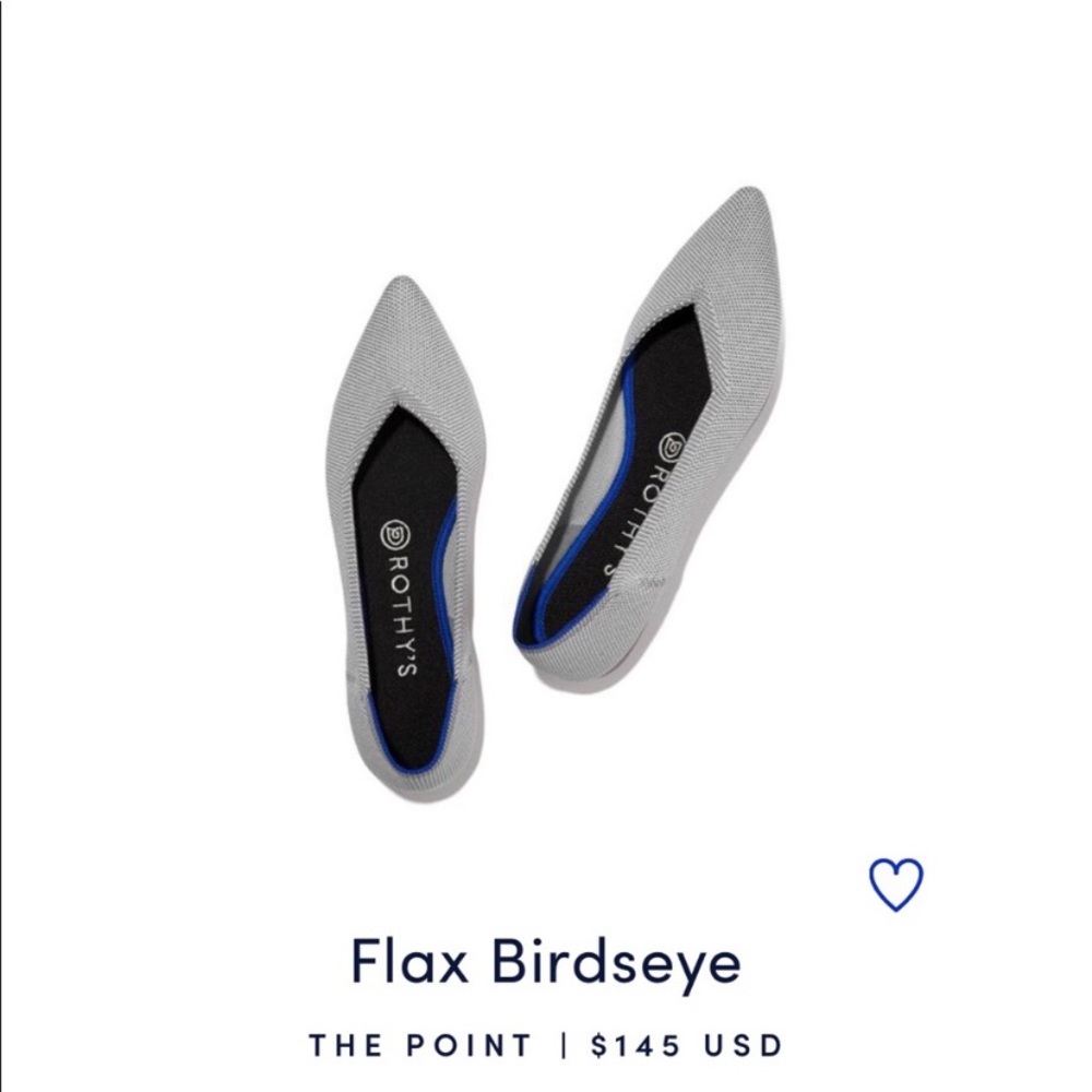 Rothy’s The Point Birdseye Gray size 8.5W